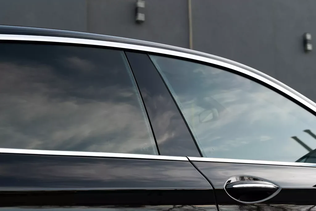 A black car window